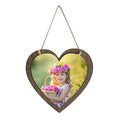 Hanging Sign Heart 17x 18cm Dark Brown or White Back